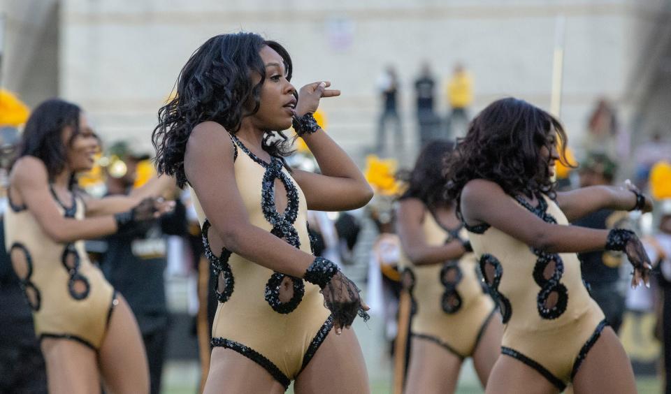 The Stingettes enchant the audience during the halftime performance during the Turkey Day Classic.