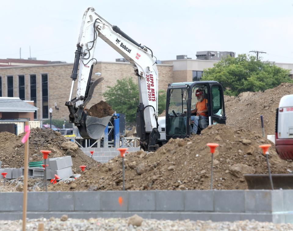 Construction continues on a new preschool through second grade buiding at the corner of Charlotte and Ream street NW in North Canton. The new primary school is expected to open in fall 2023.