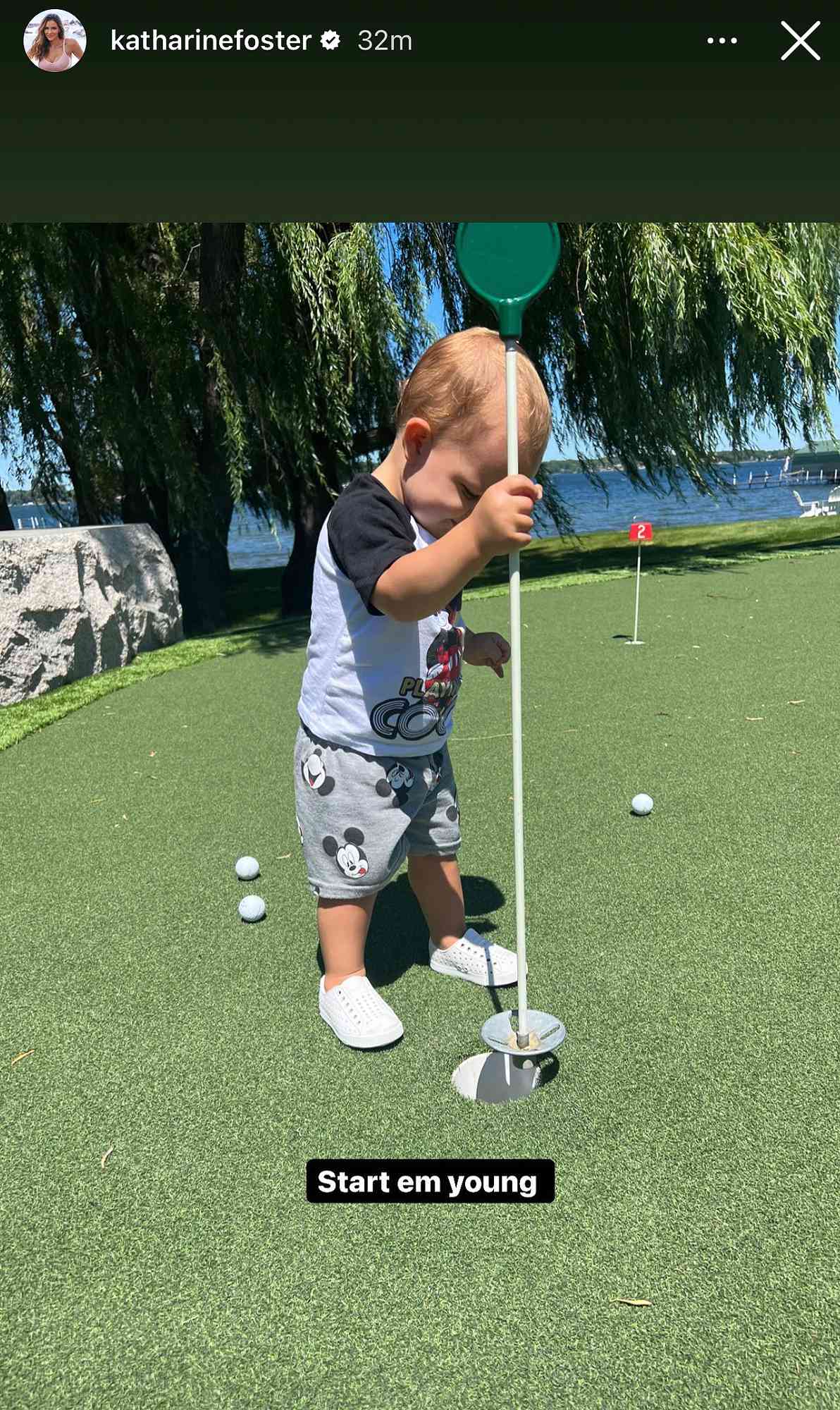 Katharine McPhee Shares Photo of Son Rennie on Golf Course
