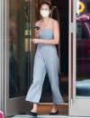 <p>Model Candice Swanepoel dons her mask and a jumpsuit for a Sunday stroll in N.Y.C.</p>