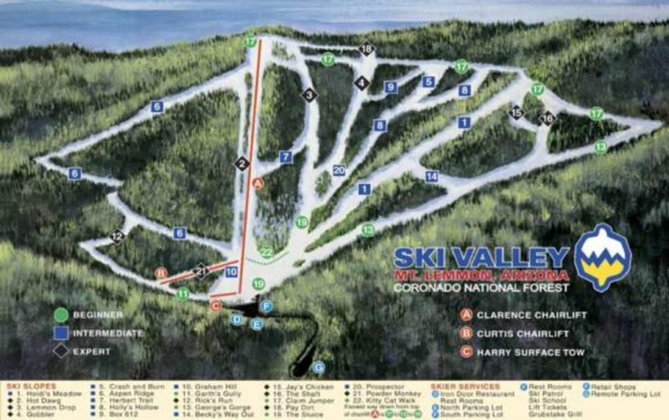 Mt. Lemmon Ski Valley trail map<p>Mt. Lemmon Ski Valley</p>