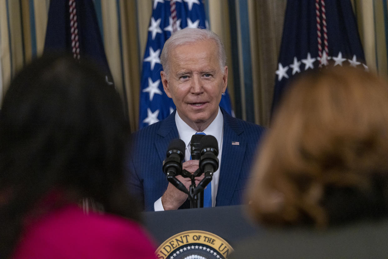 WASHINGTON, DC, UNITED STATES - NOVEMBER 09: President Joe Biden answers questions from reporters at a post-election press conference at the White House on November 9th, 2022. (Photo by Nathan Posner/Anadolu Agency via Getty Images)