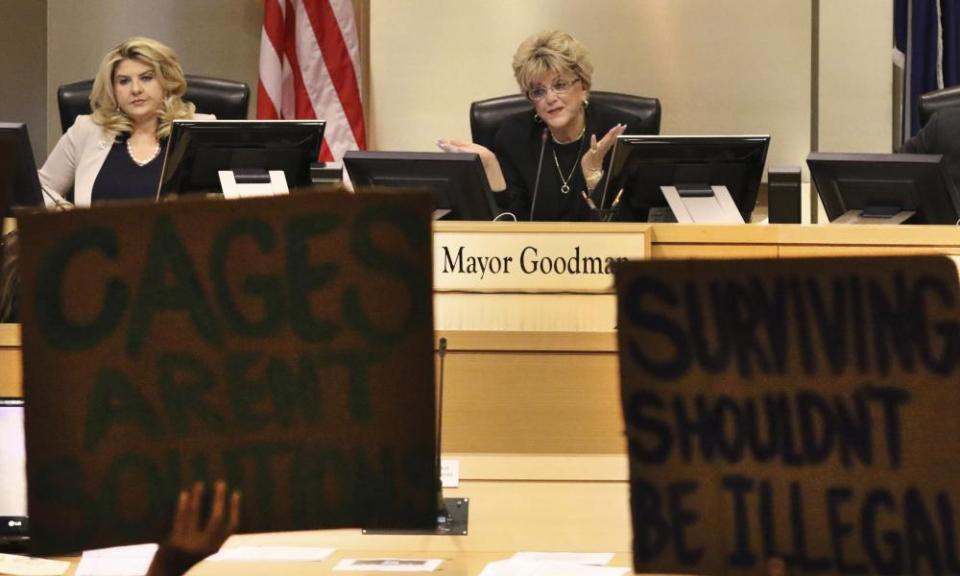 The Las Vegas mayor, Carolyn Goodman, speaks as the city council considers the measure in November.