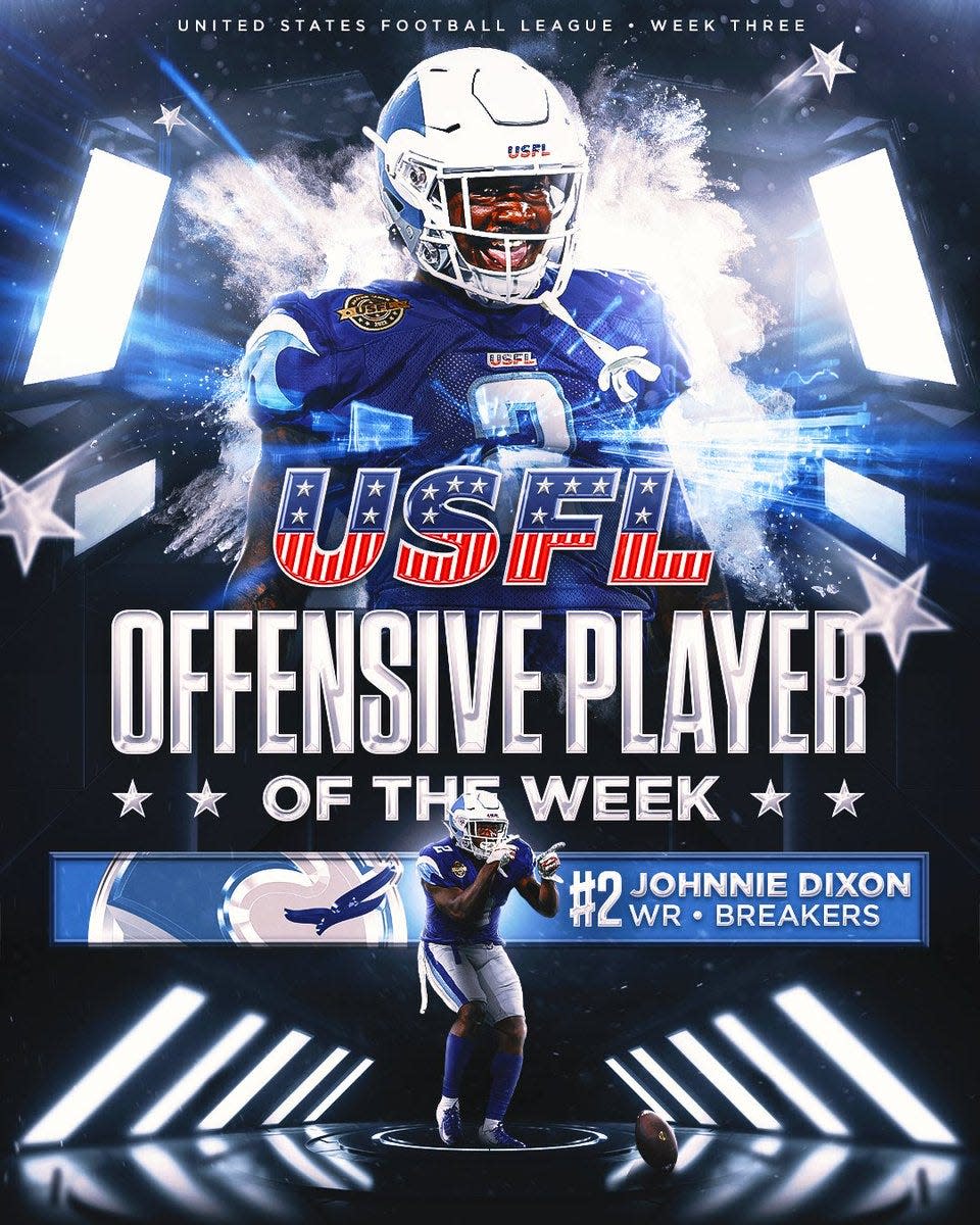 Johnnie Dixon is hoping that his play in the USFL this season has gotten noticed by NFL teams. Dixon, a former Ohio State University wide receiver, will be in Canton on Saturday as a member of the New Orleans Breakers for the semi-final playoffs at Tom Benson Hall of Fame Stadium in Canton.