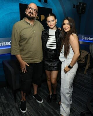 Selena Gomez Wears LILYSILK Cropped Spun Silk Strip Sweater