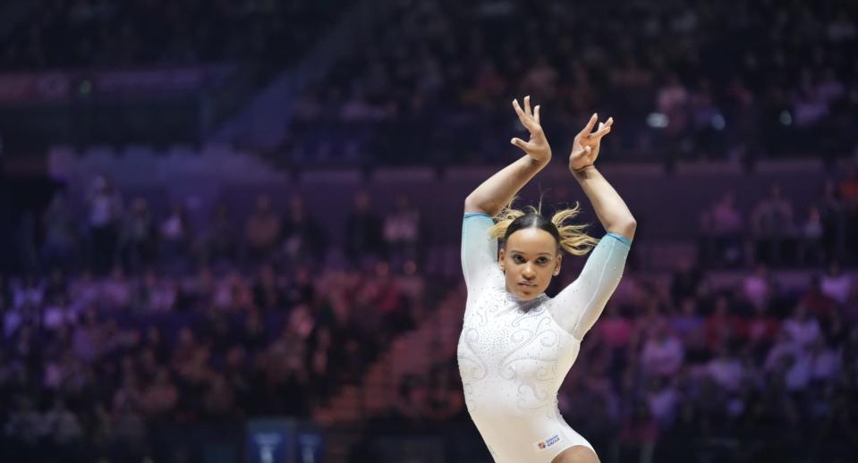 Rebeca Andrade sealed the world all-around title in style in Liverpool