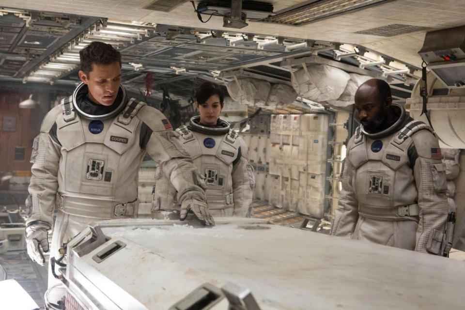 Matthew McConaughey, Anne Hathaway and David Gyasi boldly go... (Warner Bros)