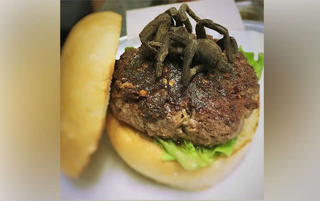 It's not a mistake! The Tarantula Burger is so popular, diners need to enter a ballot to get the chance to taste it. Source: Bull City Burger and Brewery /Twitter