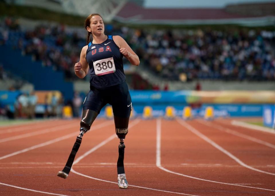 <div class="inline-image__caption"><p>Katy Sullivan competes in the Women’s 100m T42 during Day 4 of the 2011 Para Pan American Games at Telmex Stadium on Nov. 16, 2011, in Guadalajara, Mexico.</p></div> <div class="inline-image__credit">Gerardo Zavala/LatinContent via Getty</div>