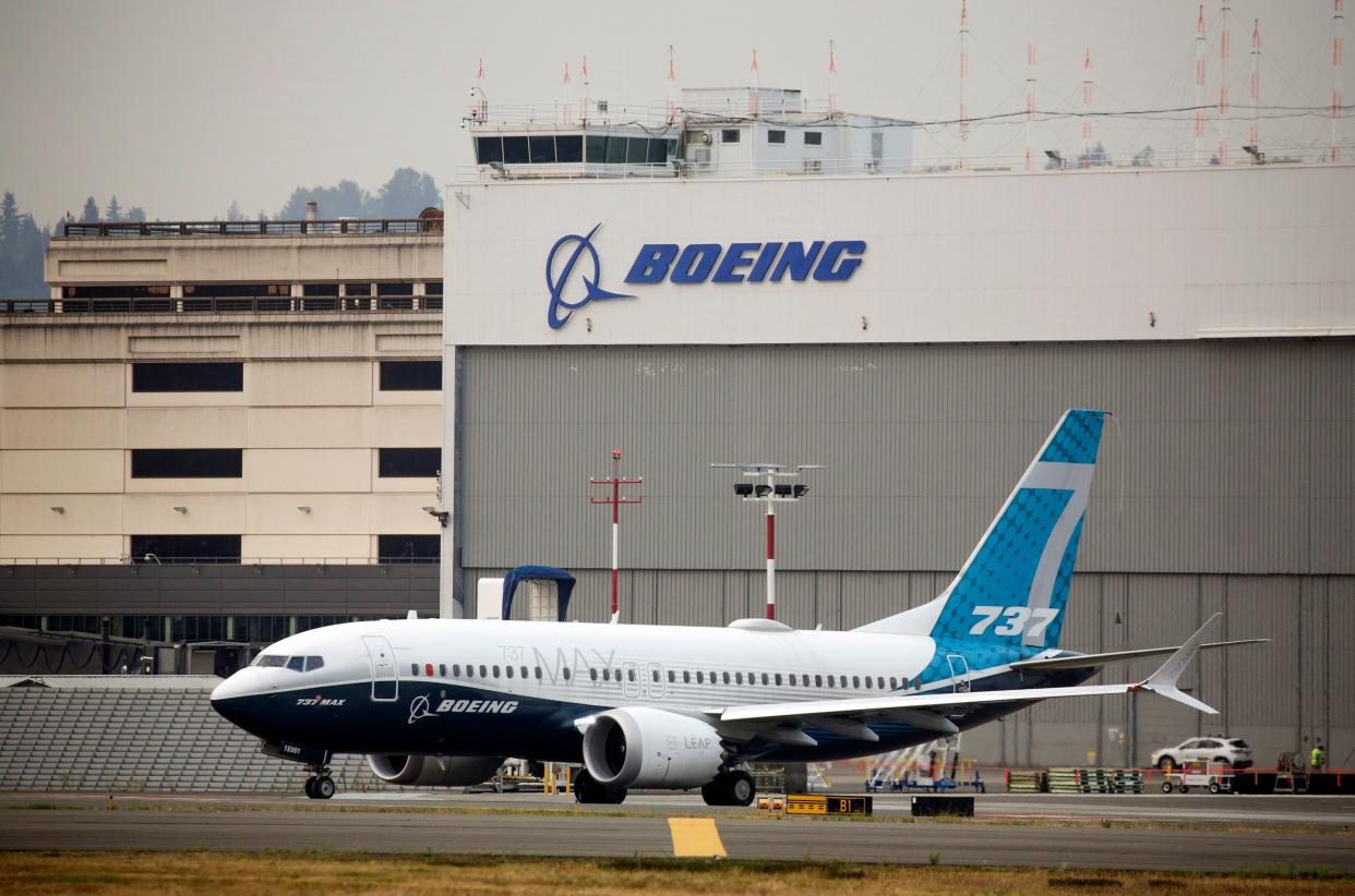 A Boeing 737 MAX airliner piloted by Federal Aviation Administration (FAA) Administrator Steve Dickson taxis for a two-hour evaluation flight at Boeing Field the in Seattle, Washington on September 30, 2020. Photo: Jason Redmond / AFP via Getty Image