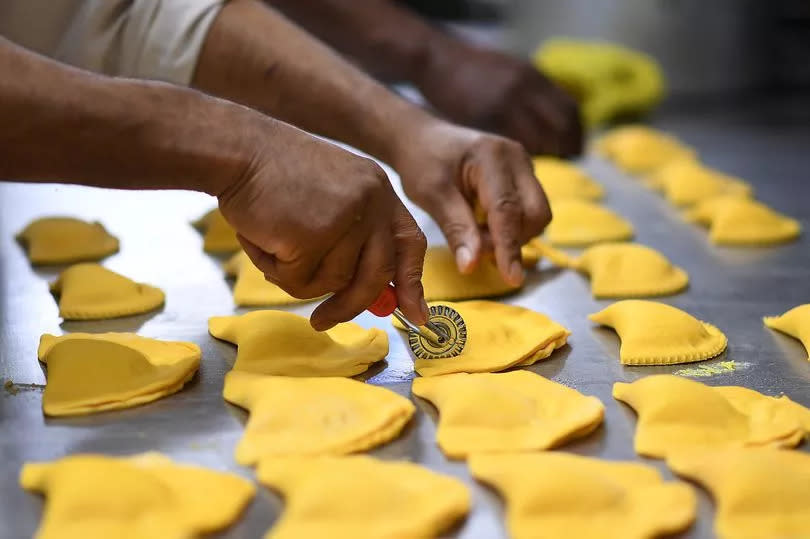 The patty production line -Credit:Sean Hansford | Manchester Evening News