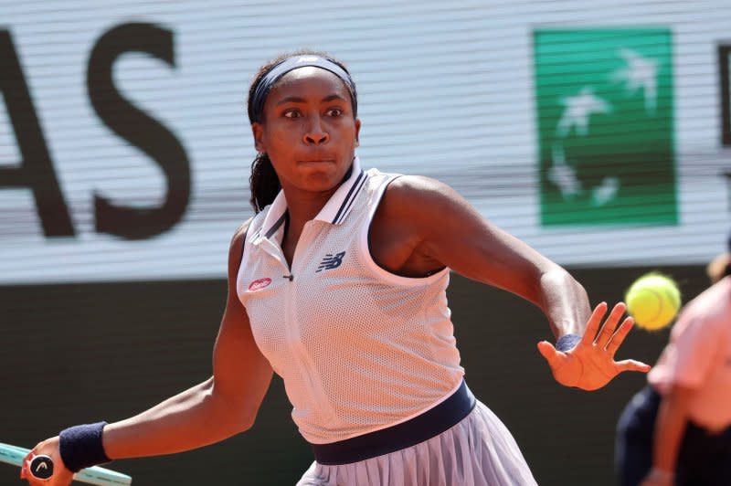 Coco Gauff (pictured) will face fellow American Carolina Dolehide in the first round of Wimbledon 2024. File Photo by Maya Vidon-White/UPI