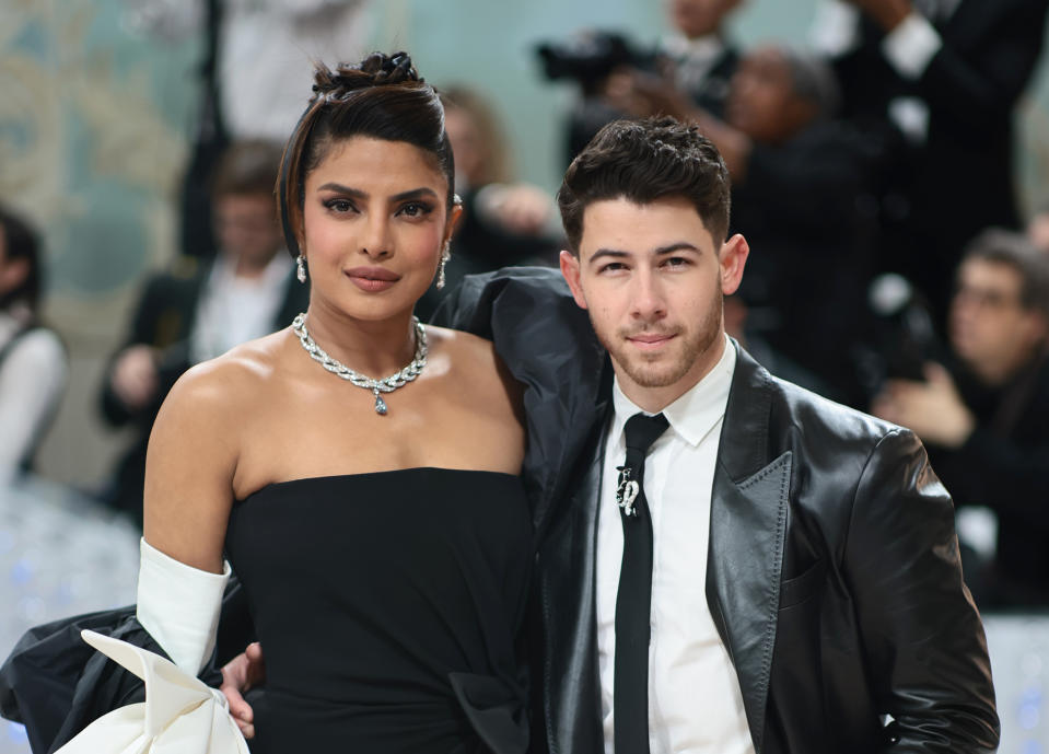 NEW YORK, NEW YORK - MAY 01:  Priyanka Chopra Jonas and Nick Jonas attend The 2023 Met Gala Celebrating 