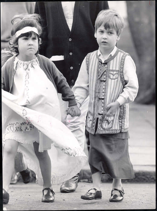 Throwback image of Prince William as a child outfitted as a shepherd