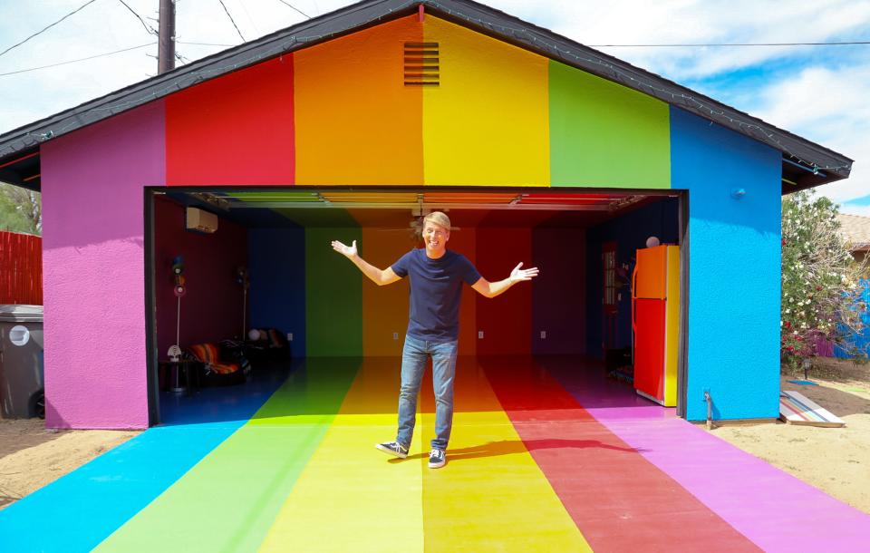 The Rainbow House garage