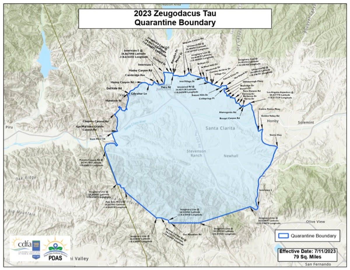 The Tau fruit fly quarantine boundary map (CDFA)