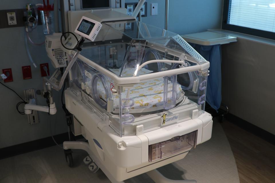 One of the 10 isolette beds inside HCA Florida Capital Hospital's new neonatal intensive care unit April 27, 2022.