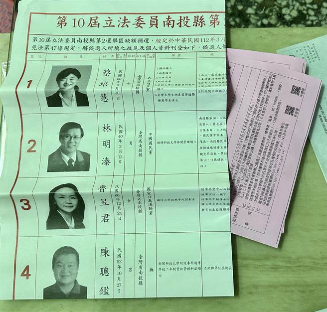 藍綠都質疑選舉公報夾帶候選人文宣？南投縣選委會否認。（廖志晃攝）