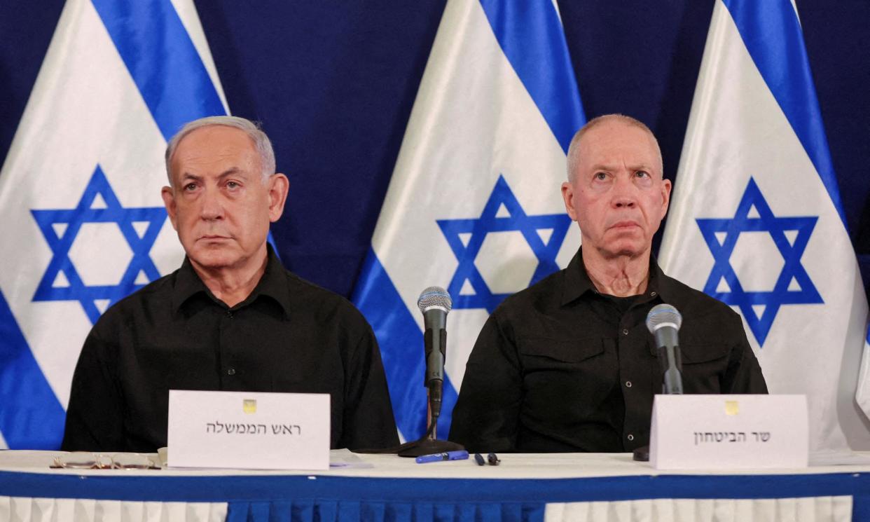 <span>The ICC’s chief prosecutor has requested warrants against Israeli prime minister Benjamin Netanyahu (left) and defence minister Yoav Gallant (right).</span><span>Photograph: Reuters</span>