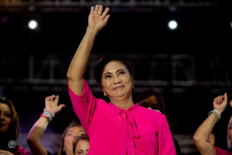 Philippine Vice President and presidential candidate Leni Robredo holds Miting de Adance in Makati City