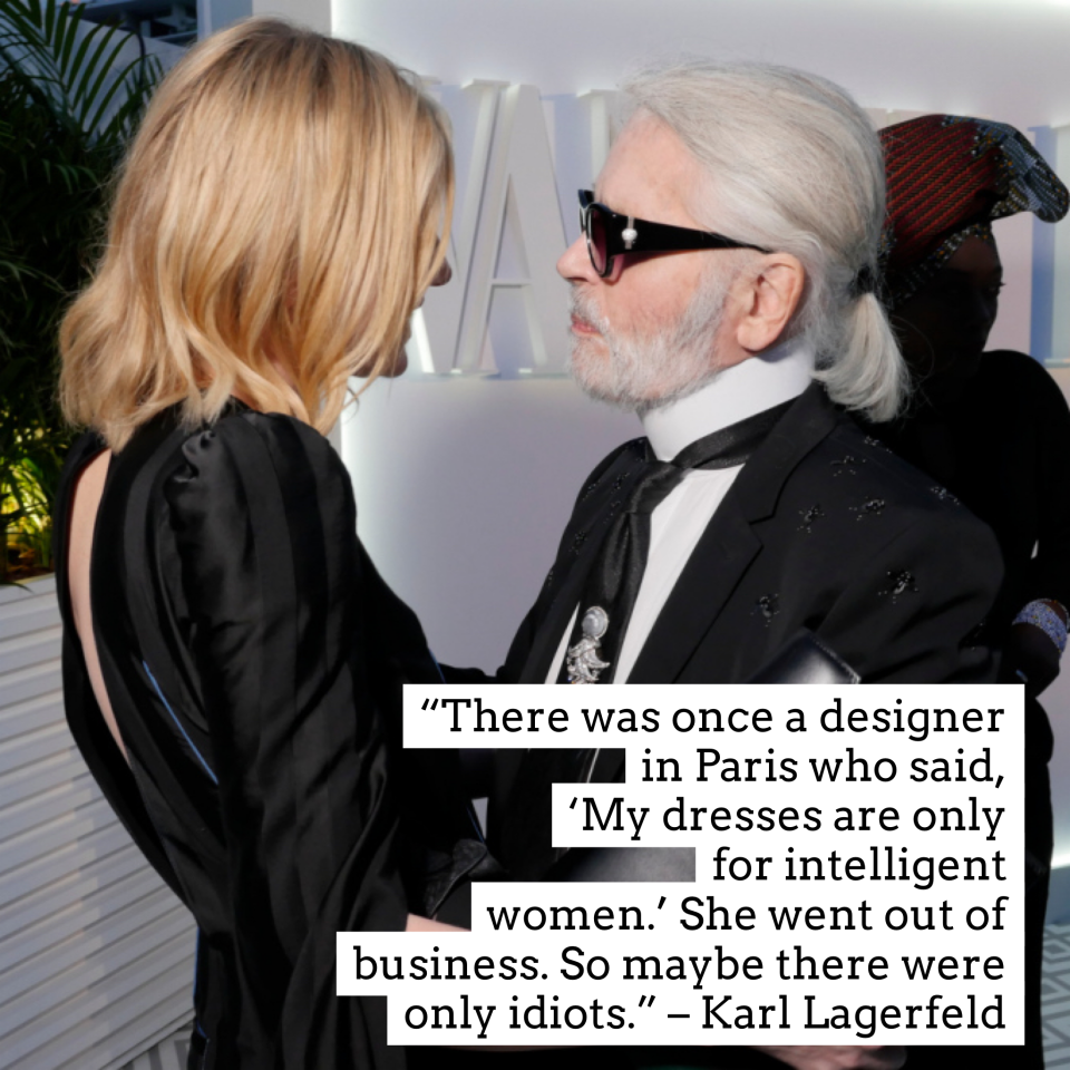 Cate Blanchett and Karl Lagerfeld at the Chanel and Vanity Fair France Dinner.