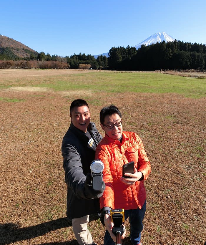 A selfie test shot with Daniel Lee, Head of Marketing and Communications at Casio Singapore (left).