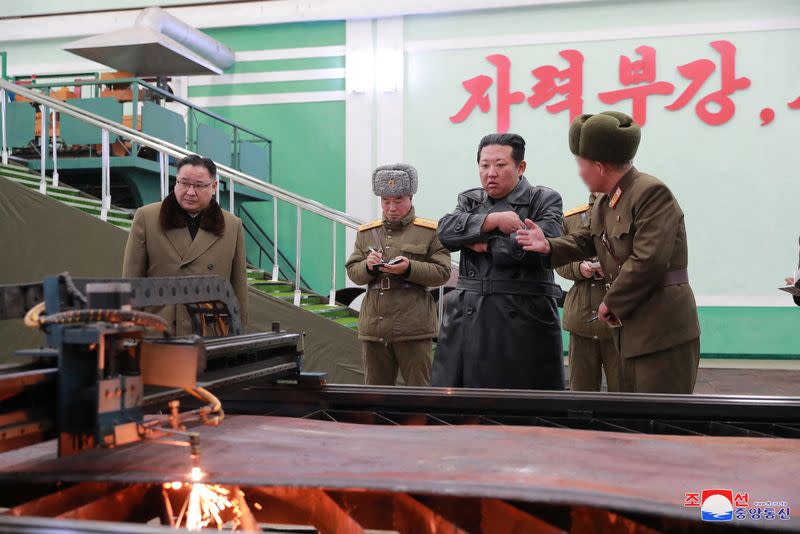 North Korea leader Kim Jong Un visits a munitions factory producing what state media KCNA says is a "major weapon system" in North Korea