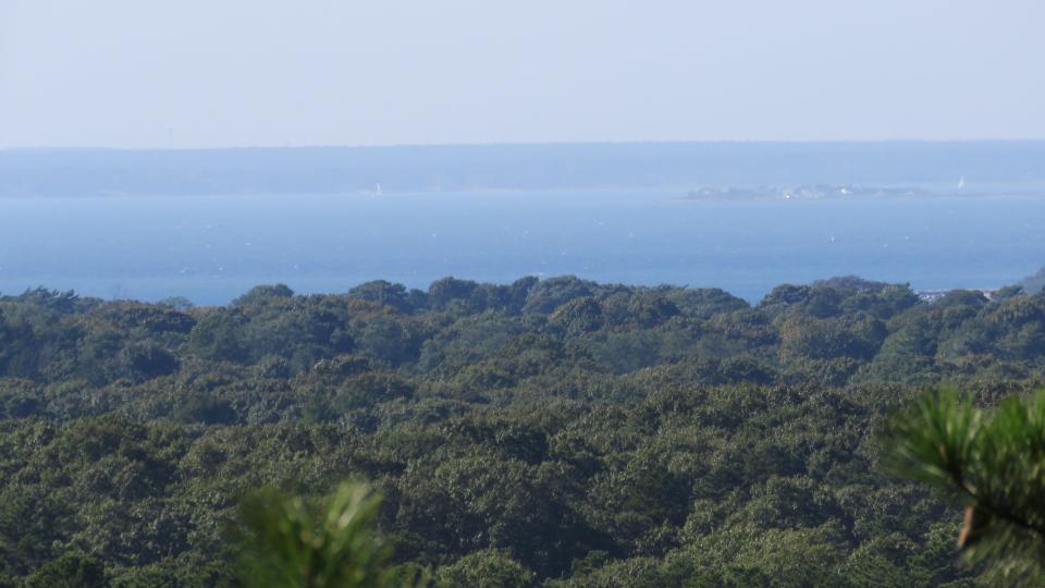 A big view of Buzzards Bay along the trail to Mt. Zig in Falmouth.