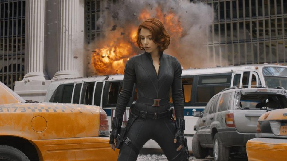 Inspiring: Scarlett Johansson fires up Marvel's 'The Avengers' as Black Widow