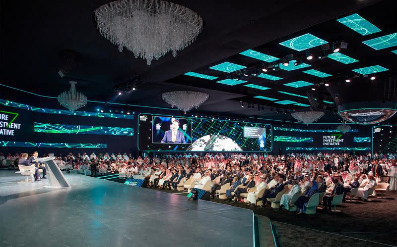 The opening session of Saudi Arabia's Future Investment Initiative conference, in Ridyah