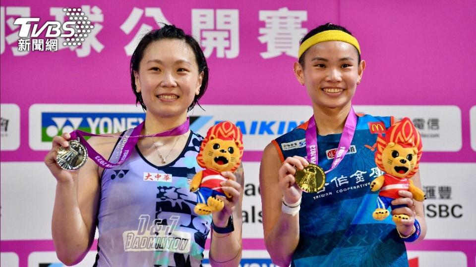 戴資穎和張蓓雯分別獲得台北羽球公開賽金牌與銀牌。（圖／胡瑞麒攝）