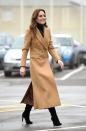 <p>Kate Middleton chose a camel coat, heeled boots, skirt, and turtleneck for a visit to Wales. The Duchess was there <a href="https://www.townandcountrymag.com/society/tradition/a30613232/kate-middleton-survey-uk-tour-announcement/" rel="nofollow noopener" target="_blank" data-ylk="slk:to promote her new survey about early childhood development;elm:context_link;itc:0;sec:content-canvas" class="link ">to promote her new survey about early childhood development</a>.</p>
