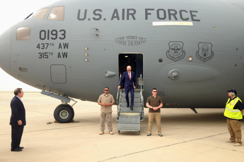 Biden arrives in Baghdad