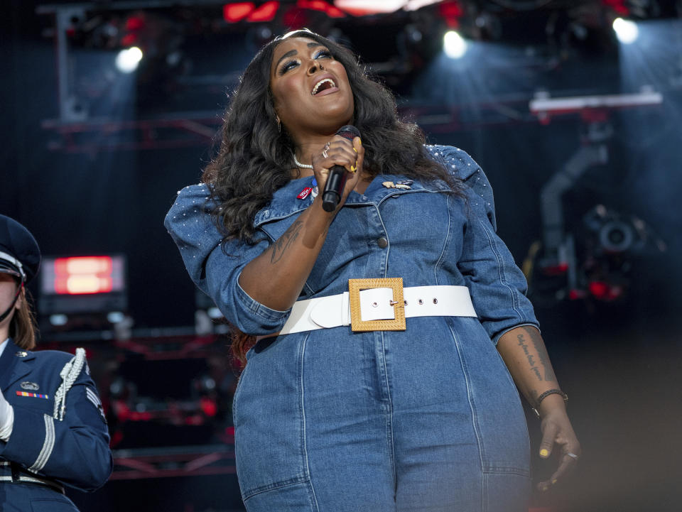 FILE - Brittney Spencer performs during CMA Fest 2022 in Nashville, Tenn., on June 8, 2022. Spencer will perform at a Juneteenth concert celebrating Black History Month. (Photo by Amy Harris/Invision/AP, File)