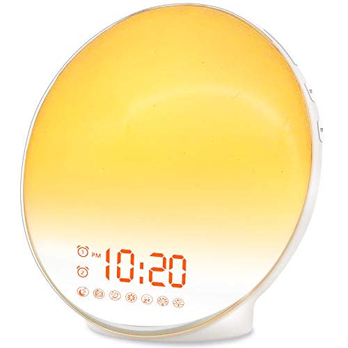 Wake Up Light Sunrise Alarm Clock for Kids, Heavy Sleepers, Bedroom, with Sunrise Simulation, S…