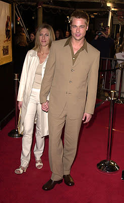 Jennifer Aniston and Brad Pitt at the Mann National Theater premiere of Dreamworks' The Mexican