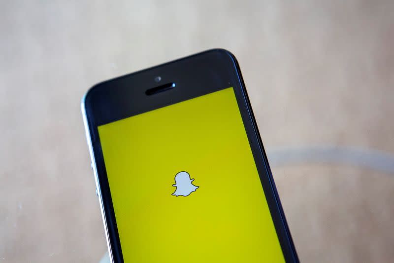 FILE PHOTO: A portrait of the Snapchat logo in Ventura