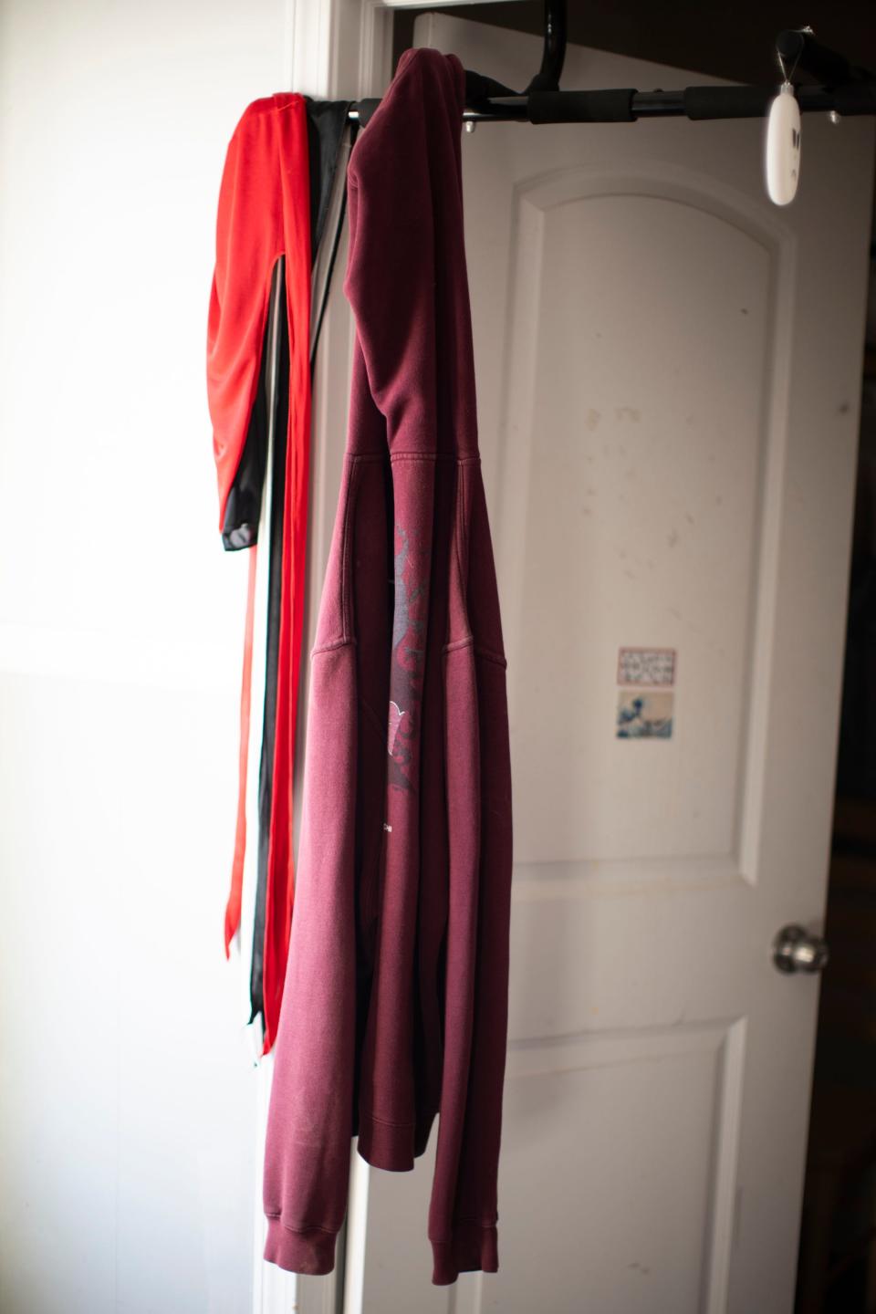 Layton Ridgedell's hoodie hangs in his old room in October, only disturbed by his mother coming in to hug and smell it, since the night he was fatally shot at 18 years old on June 3, 2022.