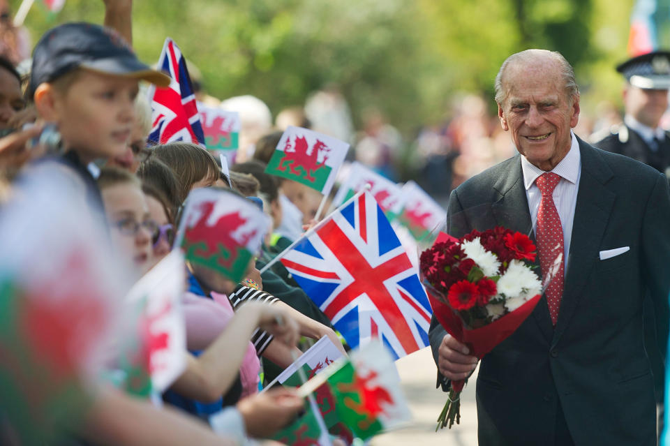 <<during an official visit to The Royal Dockyard Chapel>> on April 29, 2014 in Pembroke Dock, United Kingdom.