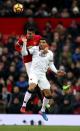 <p>Chris Smalling denies Watford’s Troy Deeney</p>