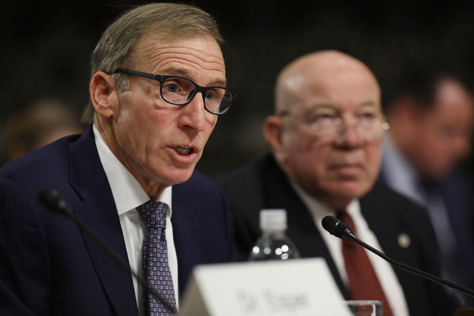 Joseph Kernan (L) and Guy Roberts testify before the Senate Armed Services Committee during their confirmation hearing for positions in the Department of Defense in the Dirksen Senate Office Building on Capitol Hill November 2, 2017 in Washington, DC. Nominated by President Donald Trump, the nominees would fill various positions at the Pentagon. (Chip Somodevilla/Getty Images)