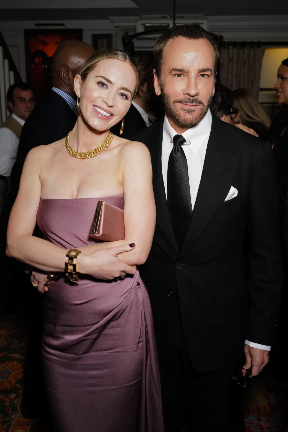 Emily Blunt and Tom Ford at the Chanel x Charles Finch pre BAFTA dinner at 5 Hertford Street Club in London