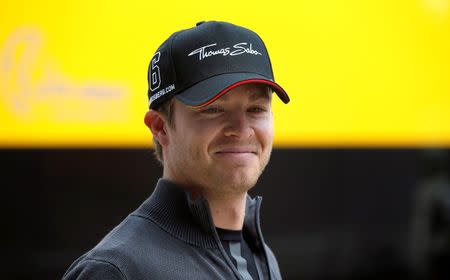 Formula One - F1 - British Grand Prix 2015 - Silverstone, England - 2/7/15 Mercedes' Nico Rosberg of Germany arrives ahead of the British Grand Prix Reuters / Andrew Yates Livepic -