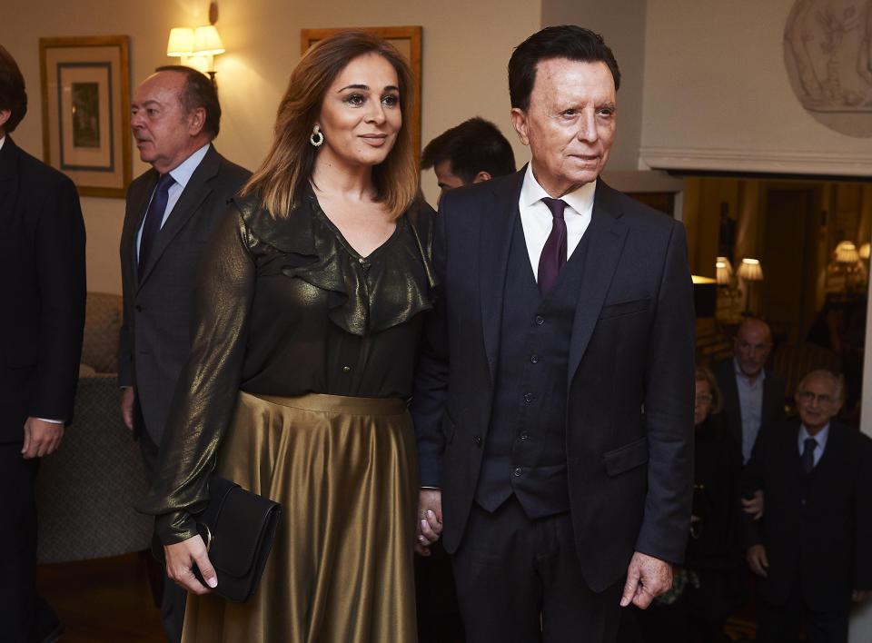 MADRID, SPAIN - NOVEMBER 14: Jose Ortega Cano and Ana Maria Aldon arrives to 'Capote de las Artes 2019' awards at  Hotel Wellington on November 14, 2019 in Madrid, Spain. (Photo by Borja B. Hojas/Getty Images)