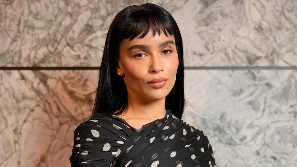 Zoë Kravitz at Saint Laurent Ready To Wear Spring 2024 held at Place Jacques Rueff on September 26, 2023 in Paris, France. (Photo by Swan Gallet/WWD via Getty Images)