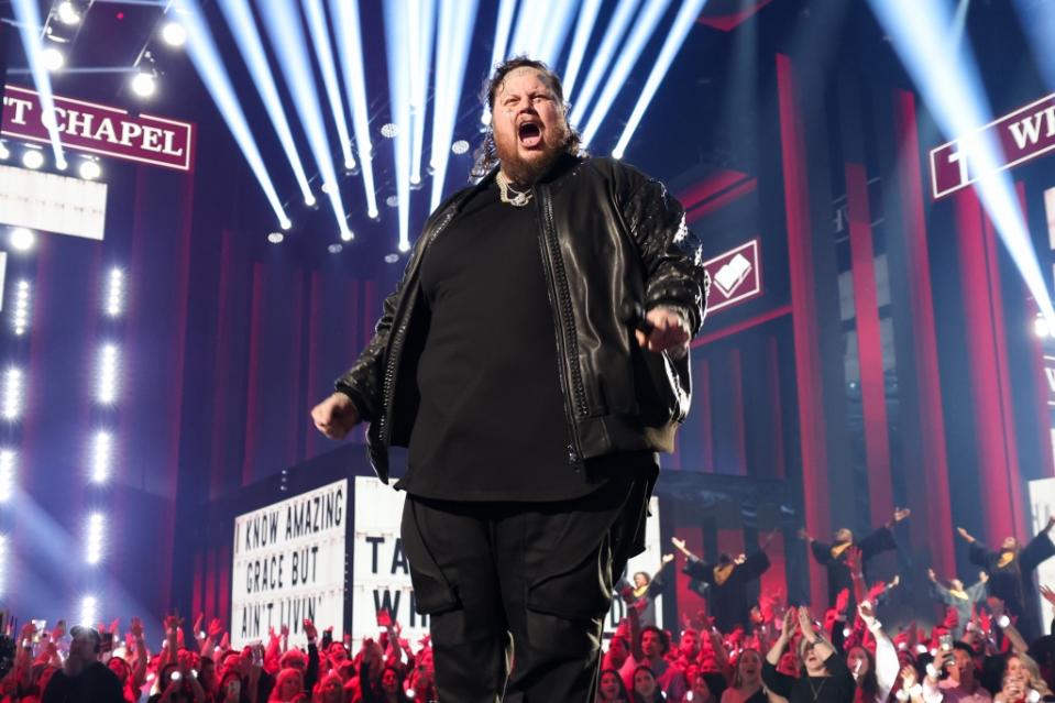 Jelly Roll performs onstage at the 2023 CMT Music Awards held at Moody Center on April 2, 2023 in Austin, Texas.