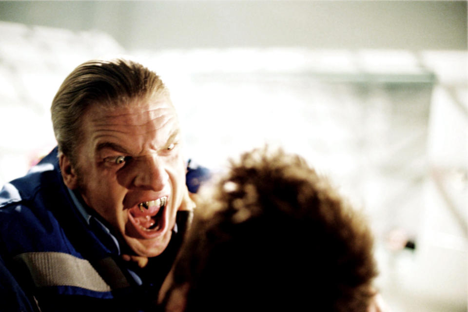 A man screaming in another man's face in "Blade: Trinity"
