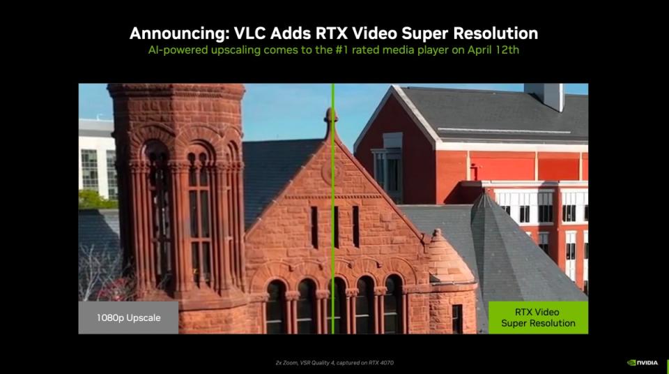 ▲配合VLC播放軟體將1080p解析度影片升頻至更高解析度表現