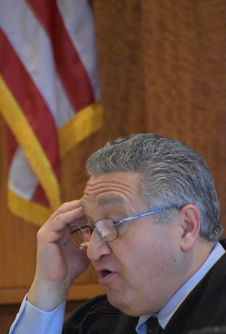 Judge Raffi Yessayan speaks at the sentencing for John Almond, father of David Almond, a Fall River autistic child who died from neglect. Almond pleaded guilty to his son's murder and was sentenced to 20 to life for that charge and 8 to 10 for a separate charge in Fall River Superior Court Friday, March 10.