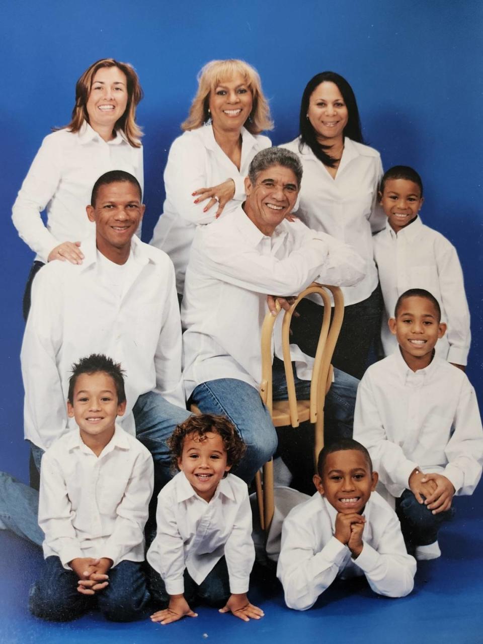 Edward Chow (center) in a family portrait.